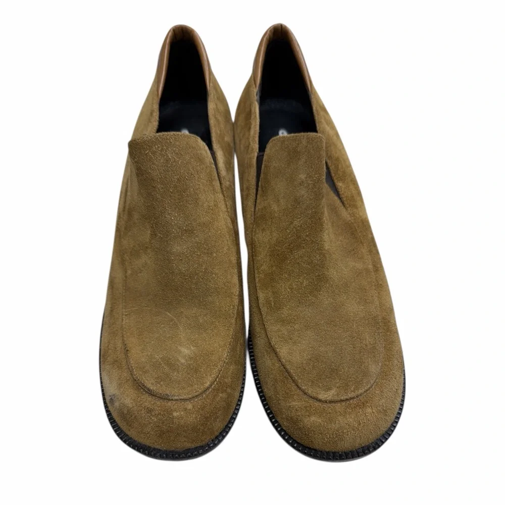 Donald J. Pliner Tan Suede Wedge Loafers